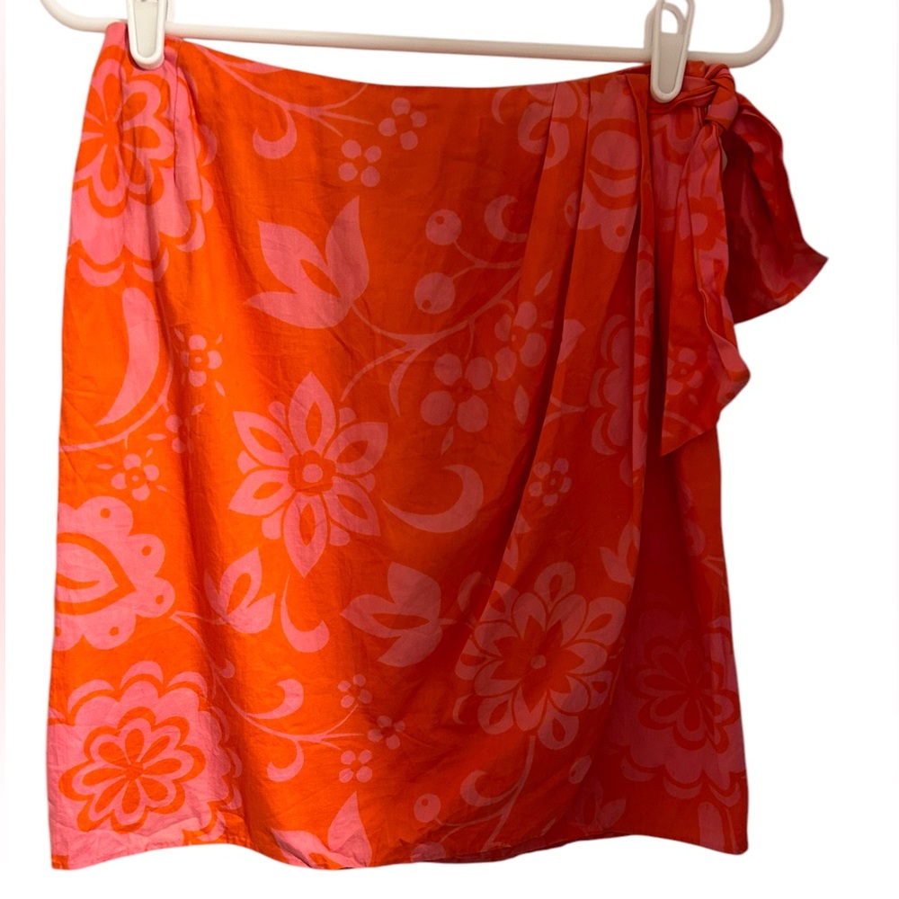 Vintage Fritzi of California 70s Sarong Wrap Floral Skirt